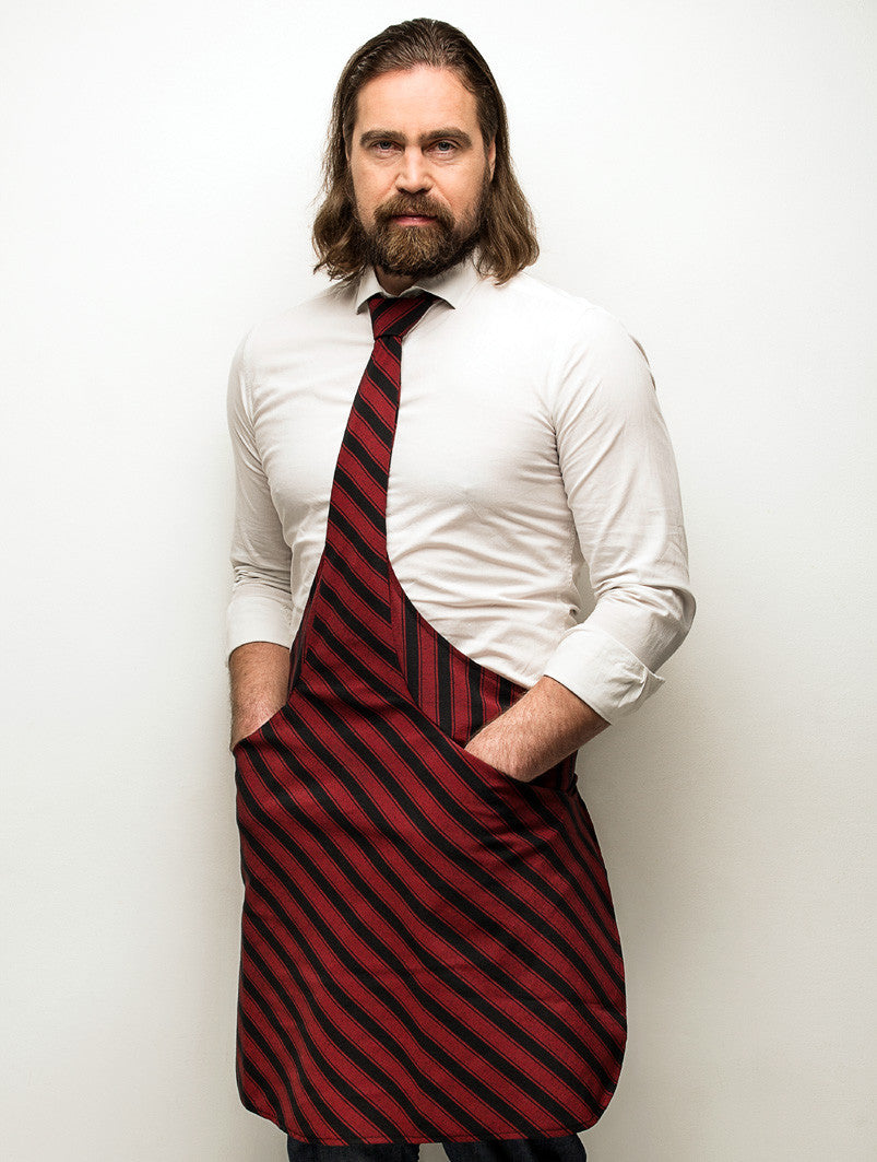 tie apron black-bordeaux